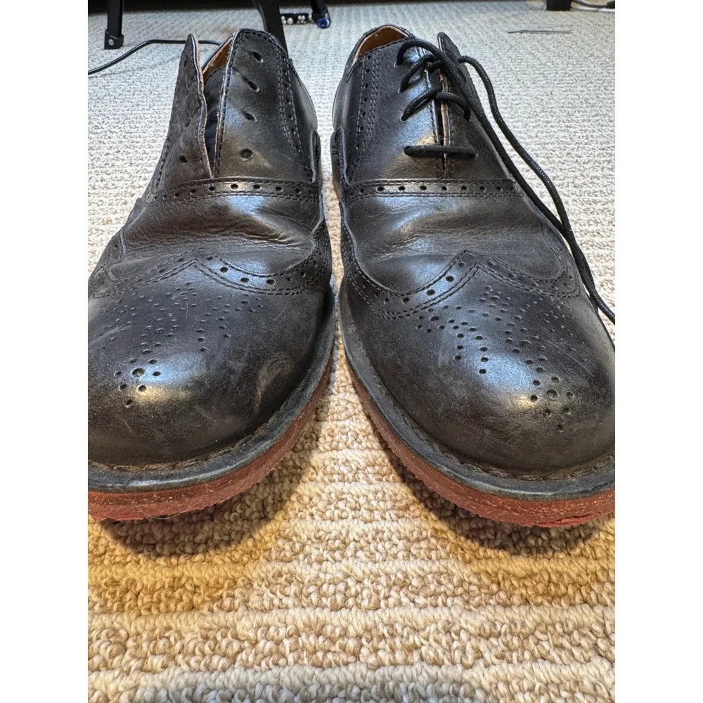 Sebago Brattle II Smooth Black Leather Wingtip Oxford Mens Shoes Size 10D